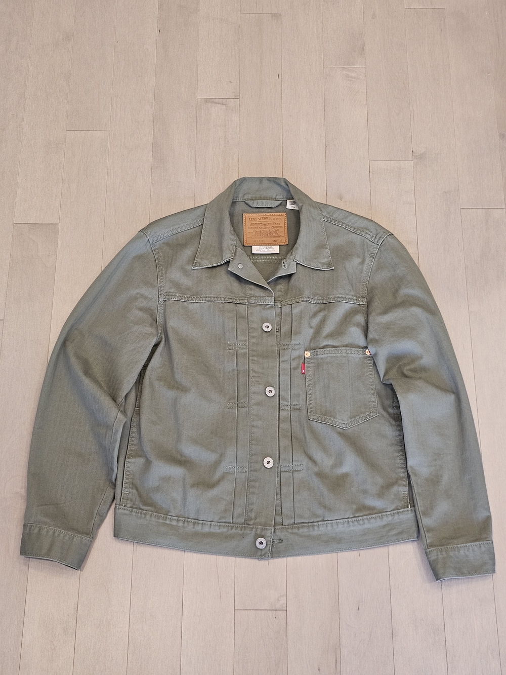 Levi's Premium Olive Green Herringbone Type 1 Jacket